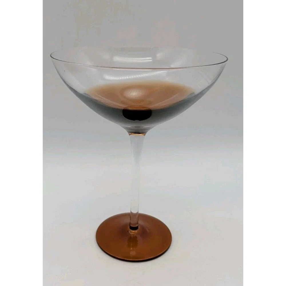 Vintage Martini Glass Pier 1 Brown Amber Elemental 7” Martini Glass